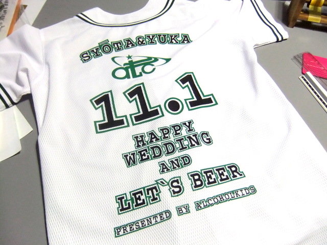 アイロンラバーユニフォームプリント