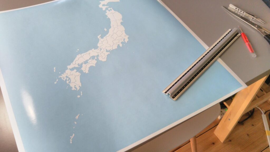 カッティングシートの日本地図